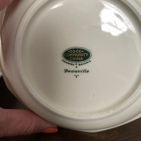 Vintage Art Deco Community China Deauville Fruit Bowl Set of 4 Dessert 1920 READ - Picture 14 of 16